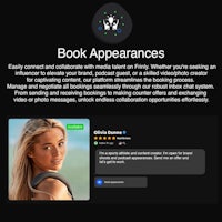 a screen shot of the book appearances page