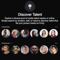 a screen shot of the discover talent page on fb